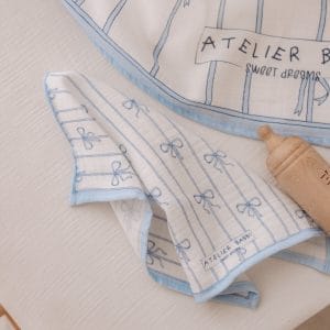 BURP CLOTH – RIBBON BLUE