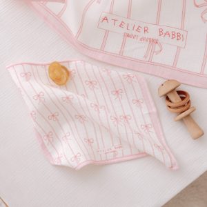 BURP CLOTH – RIBBON PINK