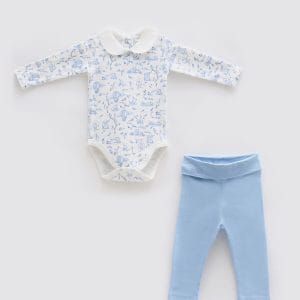 2 PIECE BODYSUIT & PANTS SET – TOILE DE JOUY BLUE
