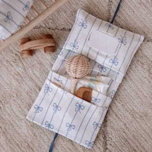 WET WIPES AND DIAPER BAG – RIBBON BLUE