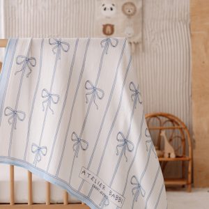 MUSLIN SWADDLE – RIBBON BLUE