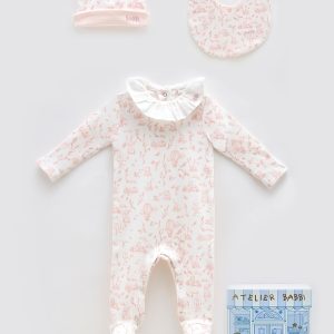 3 PIECE NEWBORN SET – TOILE DE JOUY PINK