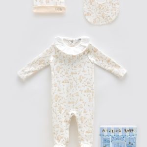 3 PIECE NEWBORN SET – TOILE DE JOUY BEIGE