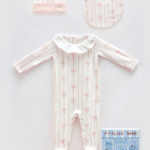 3 PIECE NEWBORN SET – RIBBON PINK