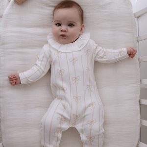 3 PIECE NEWBORN SET – RIBBON BEIGE