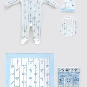 4 PIECE NEWBORN SET – RIBBON BLUE