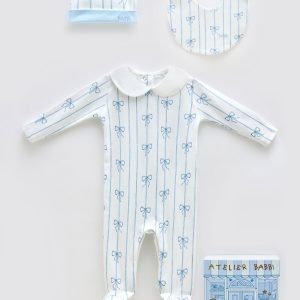 3 PIECE NEWBORN SET – RIBBON BLUE