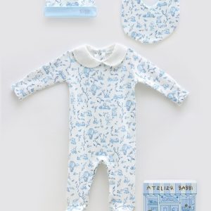 3 PIECE NEWBORN SET – TOILE DE JOUY BLUE