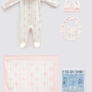 4 PIECE NEWBORN SET – RIBBON PINK